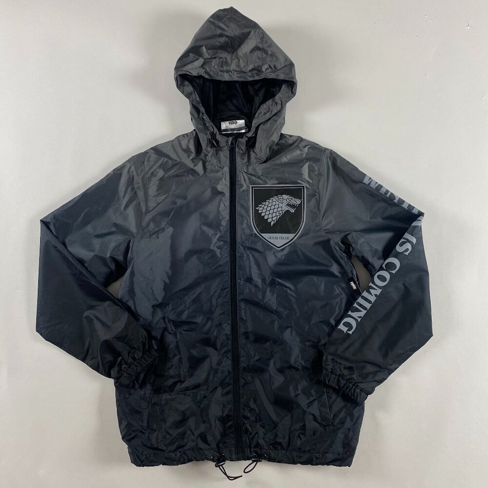 NWT Game of Thrones Windbreaker Jacket Adult Size XS Hooded Winter is Coming